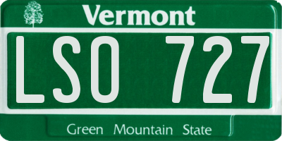 VT license plate LSO727