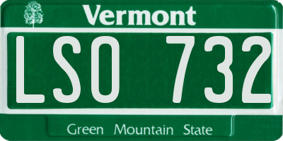 VT license plate LSO732