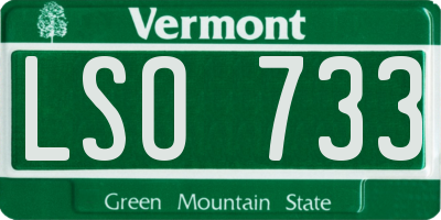 VT license plate LSO733