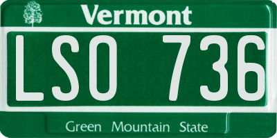 VT license plate LSO736