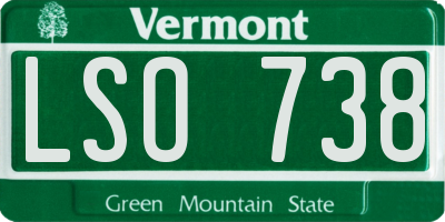 VT license plate LSO738