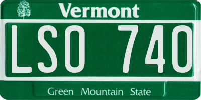 VT license plate LSO740