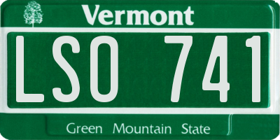 VT license plate LSO741