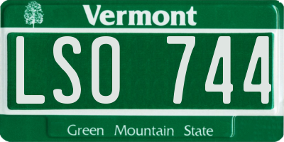 VT license plate LSO744