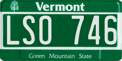 VT license plate LSO746