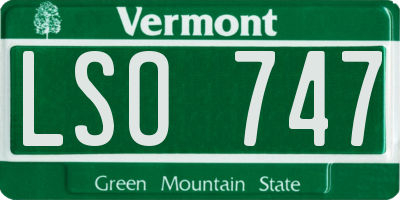 VT license plate LSO747