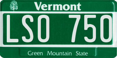 VT license plate LSO750