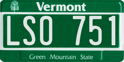 VT license plate LSO751