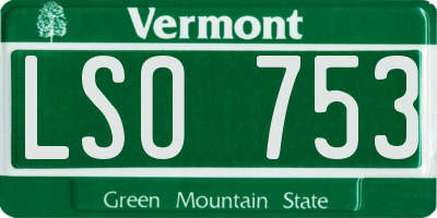 VT license plate LSO753