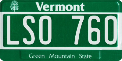 VT license plate LSO760