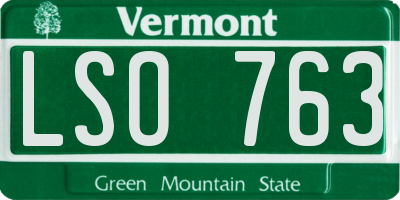 VT license plate LSO763