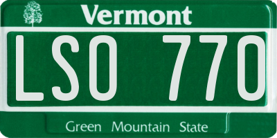 VT license plate LSO770