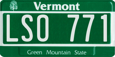 VT license plate LSO771