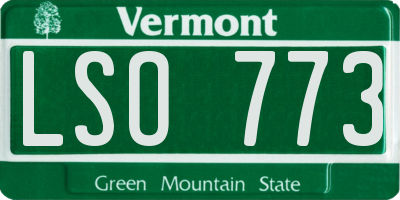 VT license plate LSO773