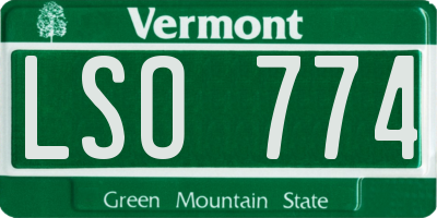 VT license plate LSO774