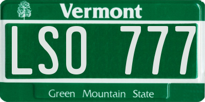 VT license plate LSO777
