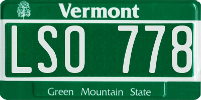 VT license plate LSO778