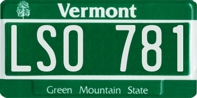 VT license plate LSO781