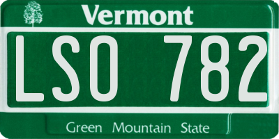VT license plate LSO782