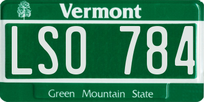VT license plate LSO784