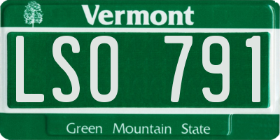 VT license plate LSO791