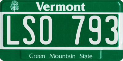 VT license plate LSO793