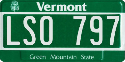 VT license plate LSO797