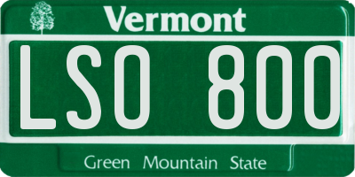 VT license plate LSO800