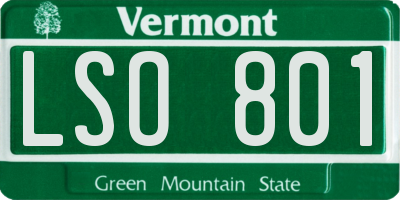 VT license plate LSO801
