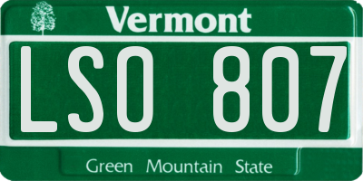 VT license plate LSO807