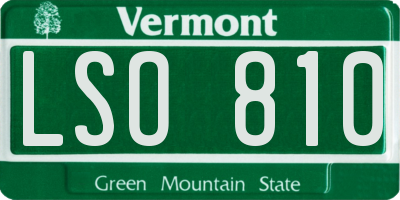 VT license plate LSO810