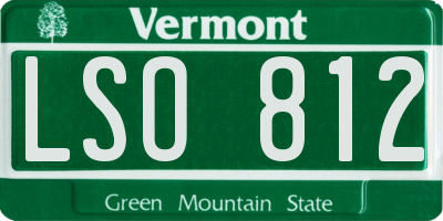 VT license plate LSO812