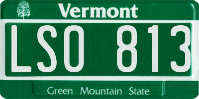 VT license plate LSO813