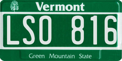 VT license plate LSO816
