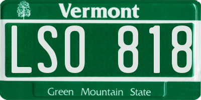 VT license plate LSO818
