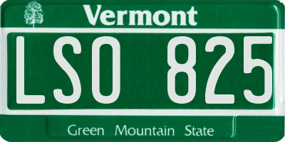 VT license plate LSO825