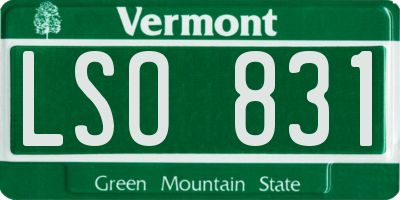 VT license plate LSO831