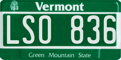 VT license plate LSO836