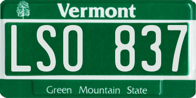 VT license plate LSO837