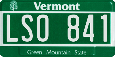 VT license plate LSO841