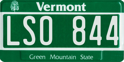 VT license plate LSO844