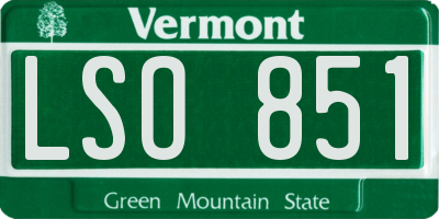 VT license plate LSO851