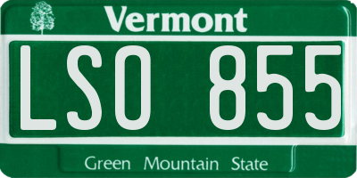 VT license plate LSO855