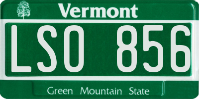 VT license plate LSO856