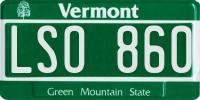 VT license plate LSO860