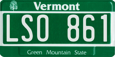 VT license plate LSO861