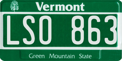 VT license plate LSO863