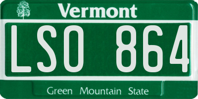 VT license plate LSO864