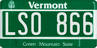 VT license plate LSO866