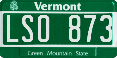 VT license plate LSO873